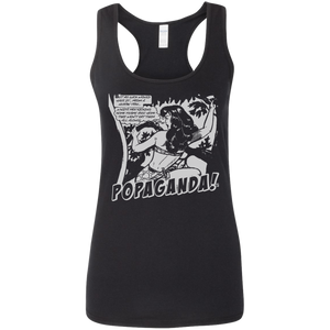 Pop Art Vintage Comics Lichtenstein Style - Popaganda 02 B&W Tee&Tank Lady Pimamour