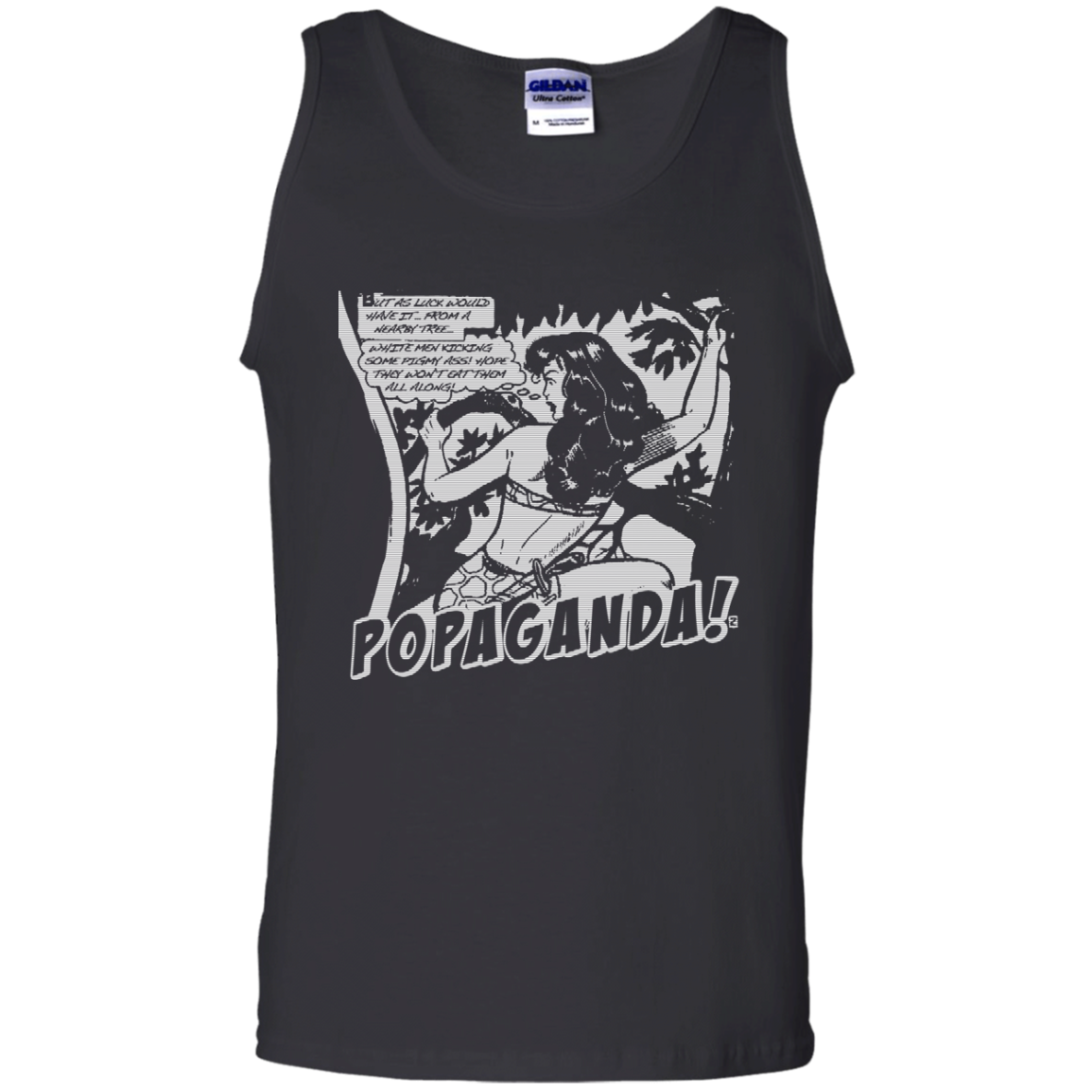 Pop Art Vintage Comics Lichtenstein Style - Popaganda 02 B&W Tee&Tank Men/Unisex Pimamour