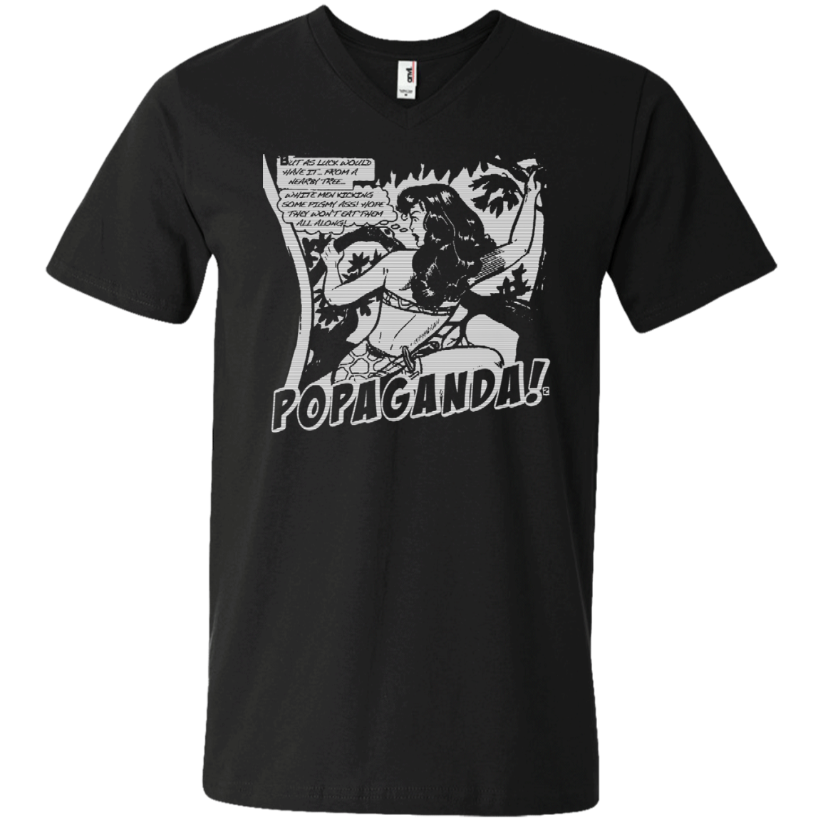 Pop Art Vintage Comics Lichtenstein Style - Popaganda 02 B&W Tee&Tank Men/Unisex Pimamour