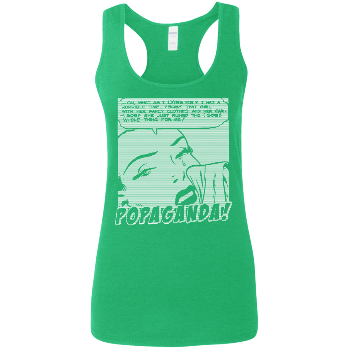 Pop Art Vintage Comics Lichtenstein Style - Popaganda 03 B&W Tee&Tank Lady Pimamour