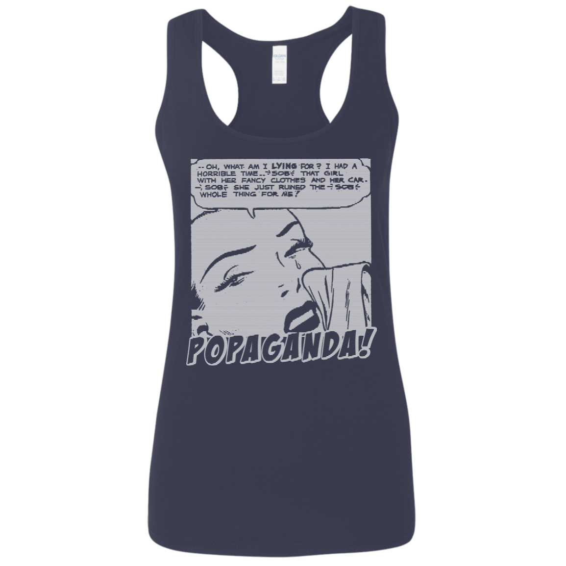 Pop Art Vintage Comics Lichtenstein Style - Popaganda 03 B&W Tee&Tank Lady Pimamour