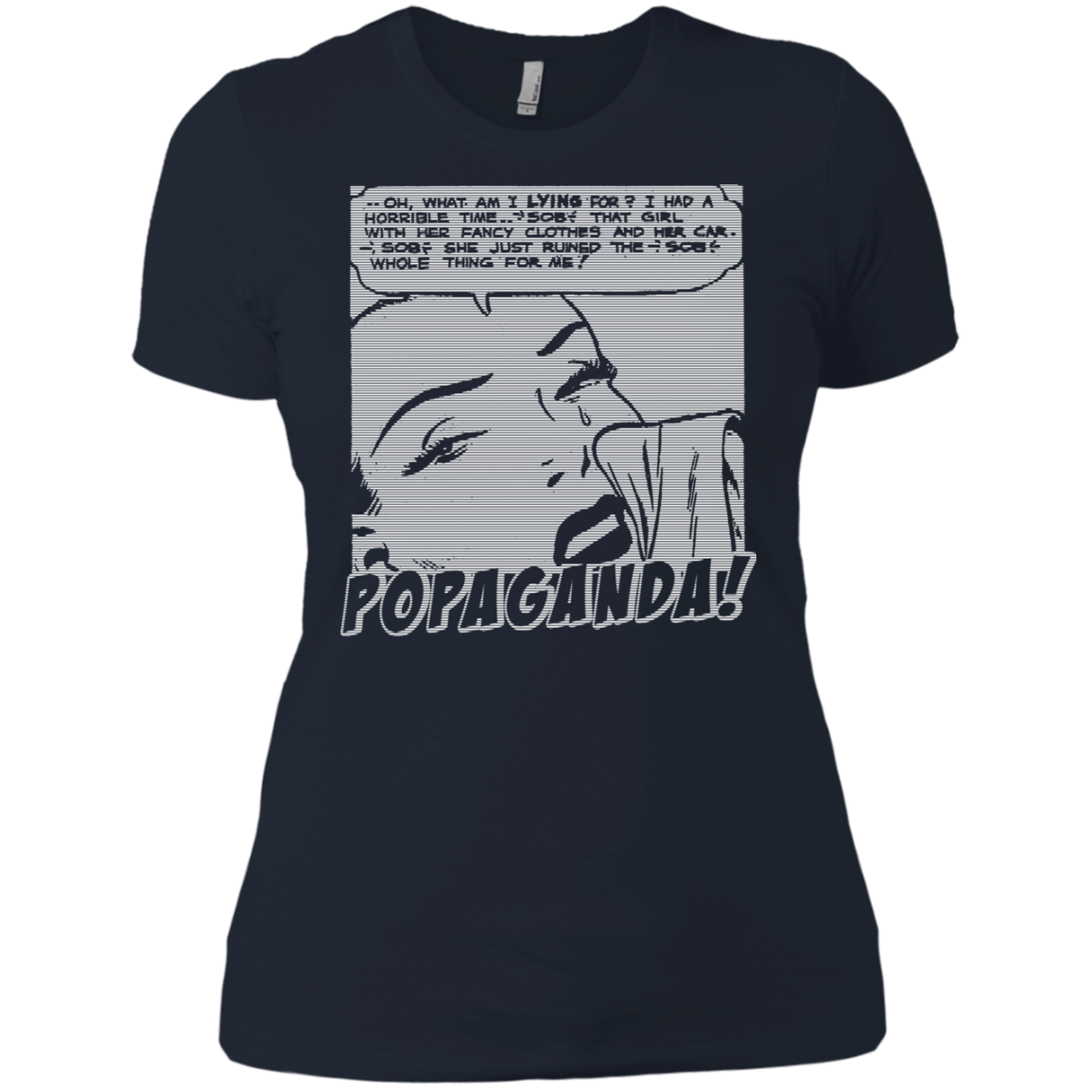 Pop Art Vintage Comics Lichtenstein Style - Popaganda 03 B&W Tee&Tank Lady Pimamour