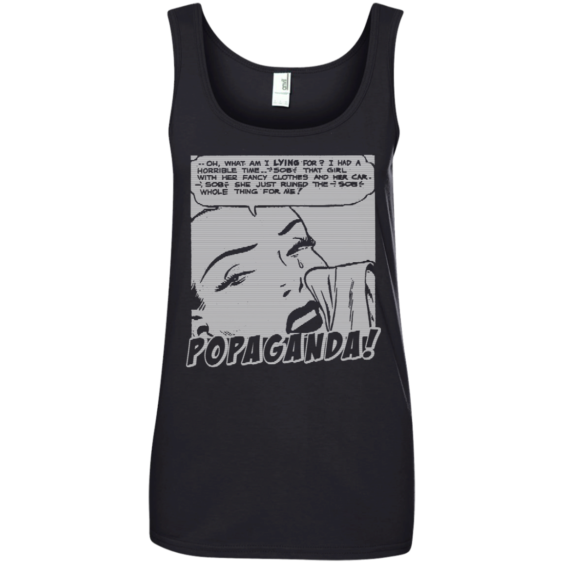 Pop Art Vintage Comics Lichtenstein Style - Popaganda 03 B&W Tee&Tank Lady Pimamour