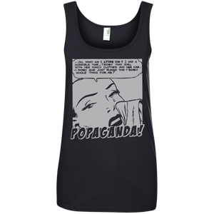 Pop Art Vintage Comics Lichtenstein Style - Popaganda 03 B&W Tee&Tank Lady Pimamour