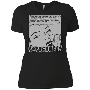 Pop Art Vintage Comics Lichtenstein Style - Popaganda 03 B&W Tee&Tank Lady Pimamour