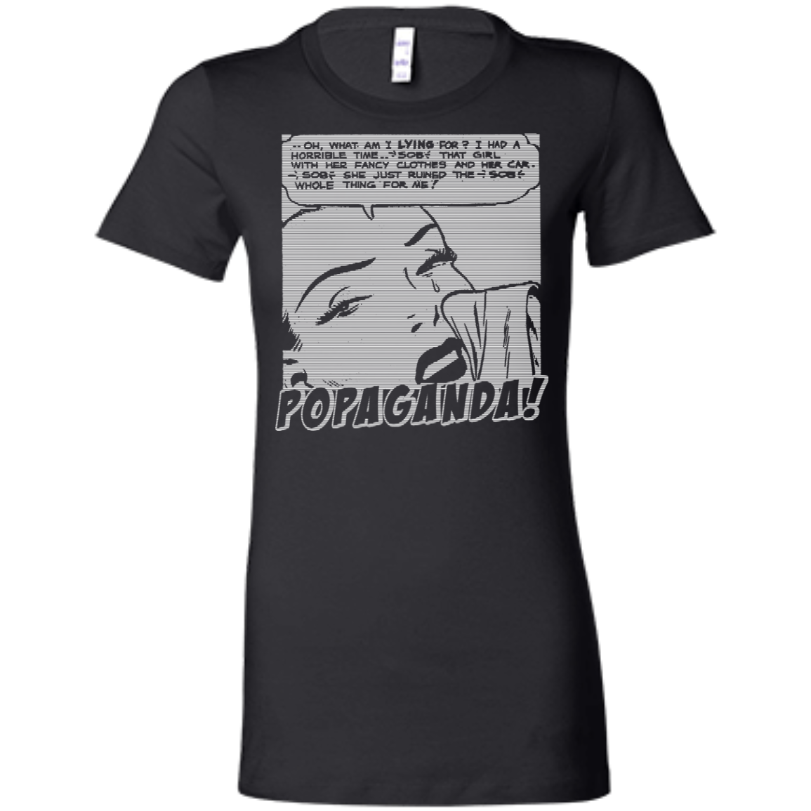 Pop Art Vintage Comics Lichtenstein Style - Popaganda 03 B&W Tee&Tank Lady Pimamour