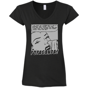 Pop Art Vintage Comics Lichtenstein Style - Popaganda 03 B&W Tee&Tank Lady Pimamour
