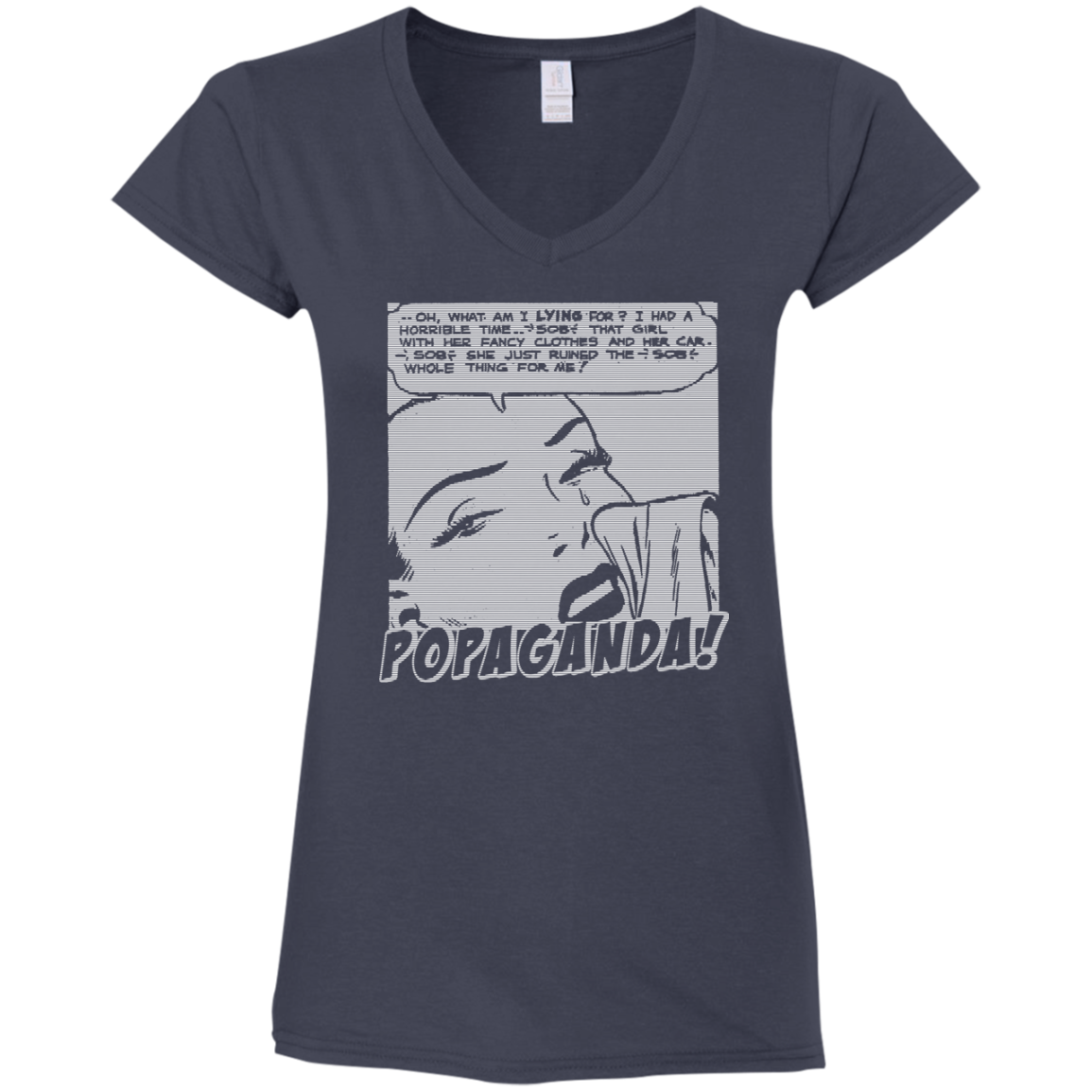 Pop Art Vintage Comics Lichtenstein Style - Popaganda 03 B&W Tee&Tank Lady Pimamour