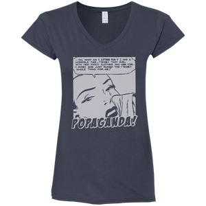 Pop Art Vintage Comics Lichtenstein Style - Popaganda 03 B&W Tee&Tank Lady Pimamour
