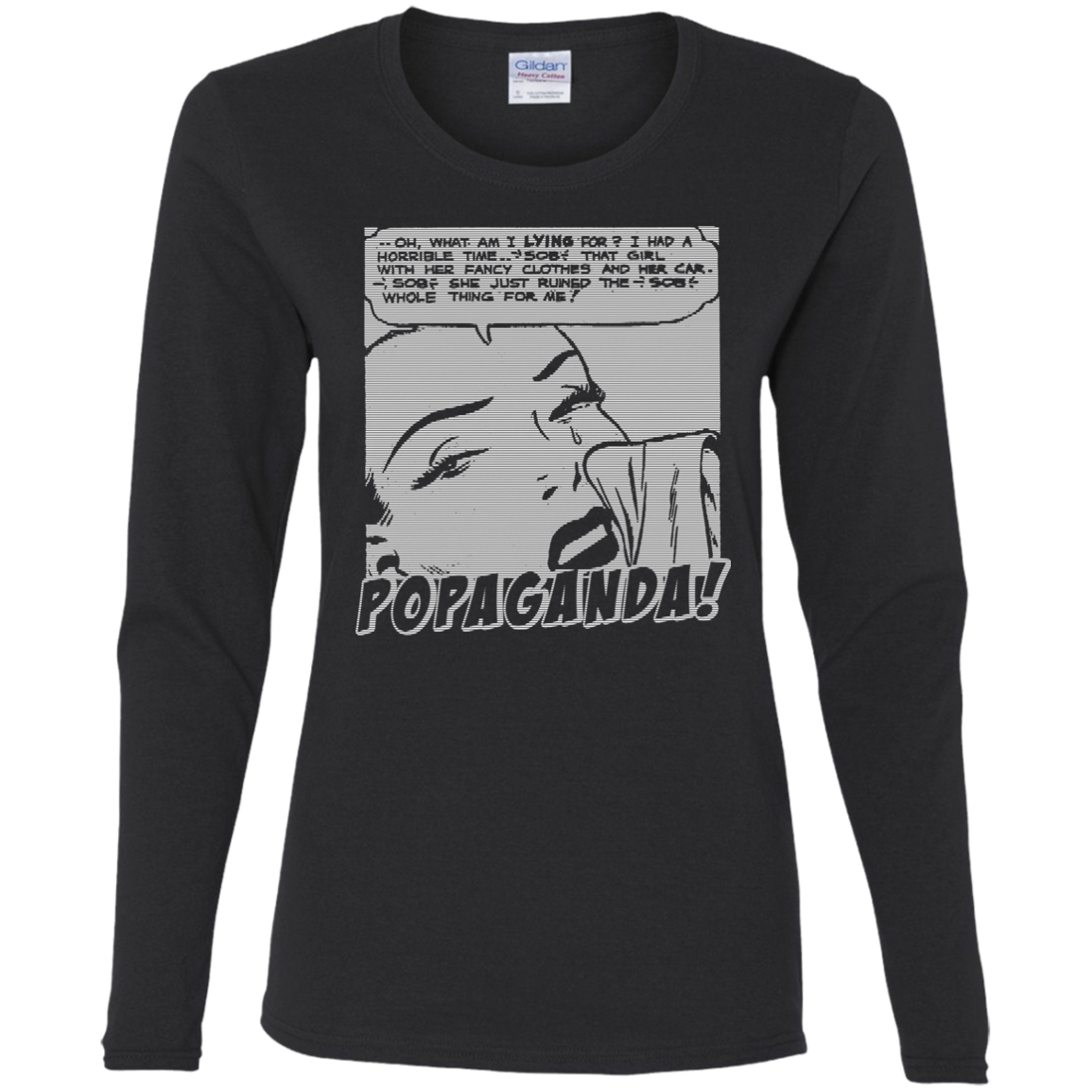 Pop Art Vintage Comics Lichtenstein Style - Popaganda 03 B&W Tee&Tank Lady Pimamour