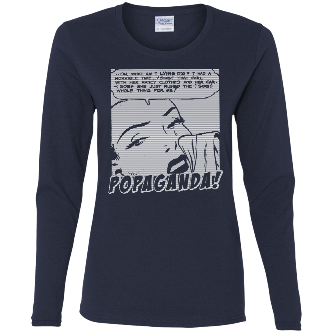 Pop Art Vintage Comics Lichtenstein Style - Popaganda 03 B&W Tee&Tank Lady Pimamour