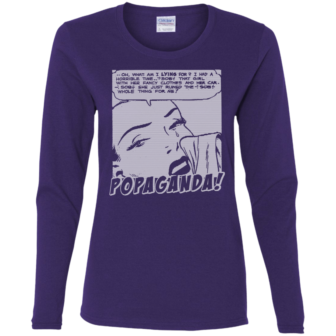 Pop Art Vintage Comics Lichtenstein Style - Popaganda 03 B&W Tee&Tank Lady Pimamour