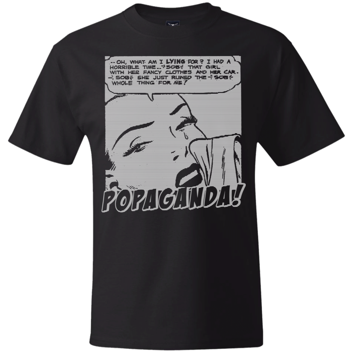 Pop Art Vintage Comics Lichtenstein Style - Popaganda 03 B&W Tee&Tank Men/Unisex Pimamour