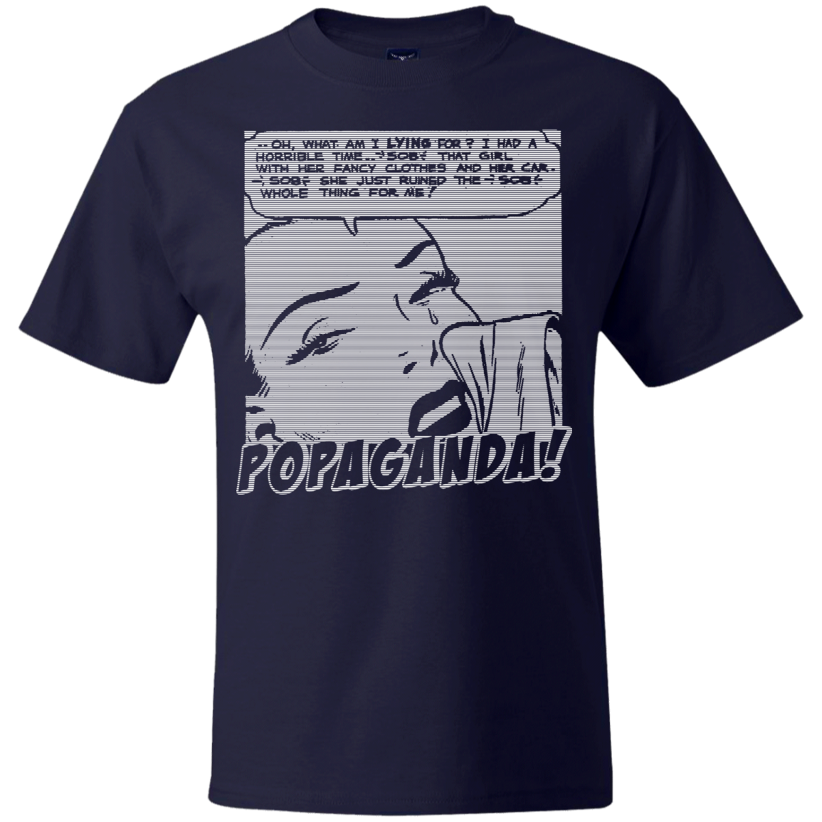 Pop Art Vintage Comics Lichtenstein Style - Popaganda 03 B&W Tee&Tank Men/Unisex Pimamour