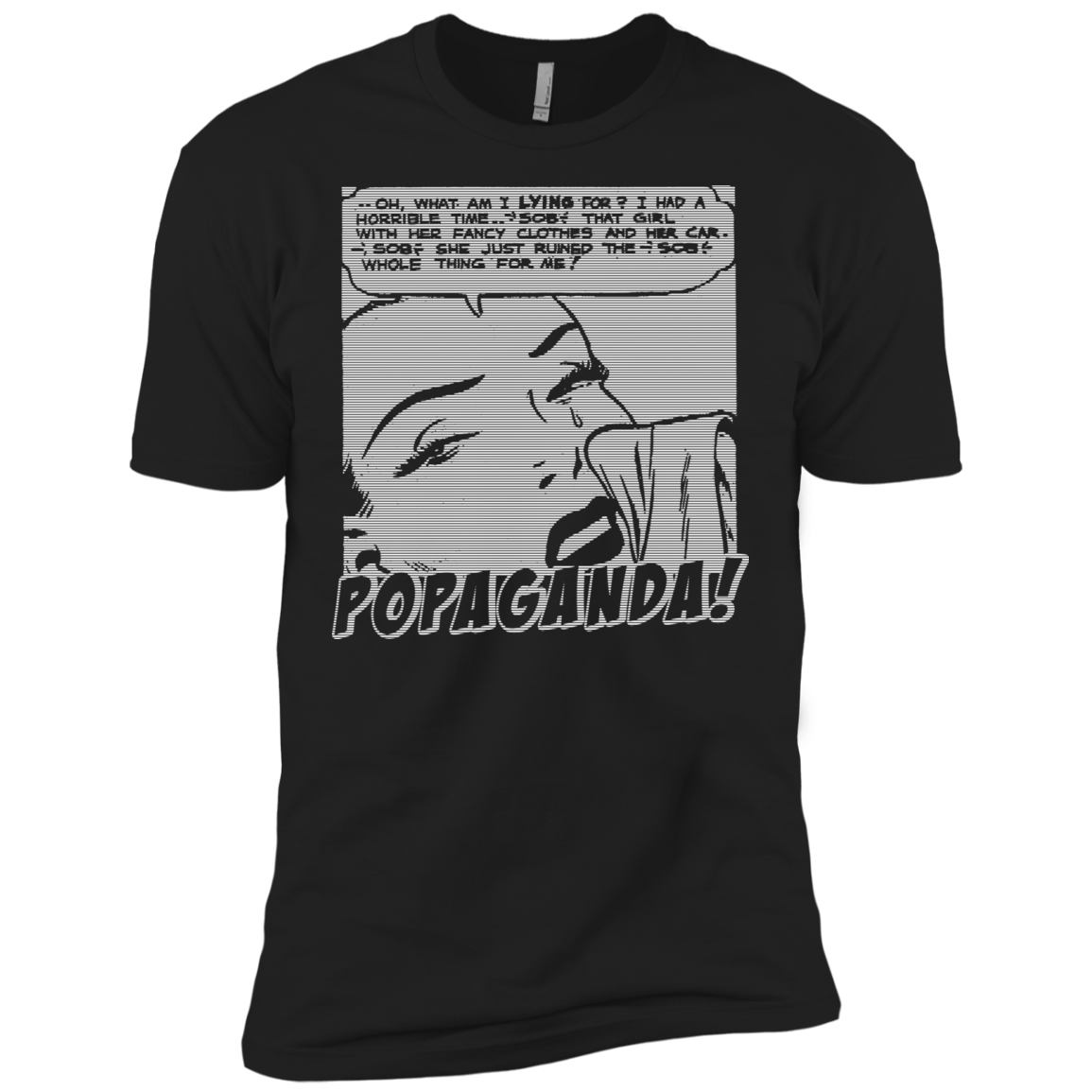 Pop Art Vintage Comics Lichtenstein Style - Popaganda 03 B&W Tee&Tank Men/Unisex Pimamour