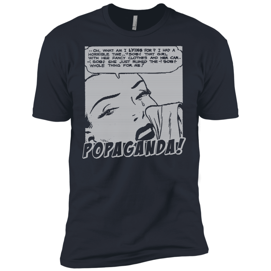 Pop Art Vintage Comics Lichtenstein Style - Popaganda 03 B&W Tee&Tank Men/Unisex Pimamour
