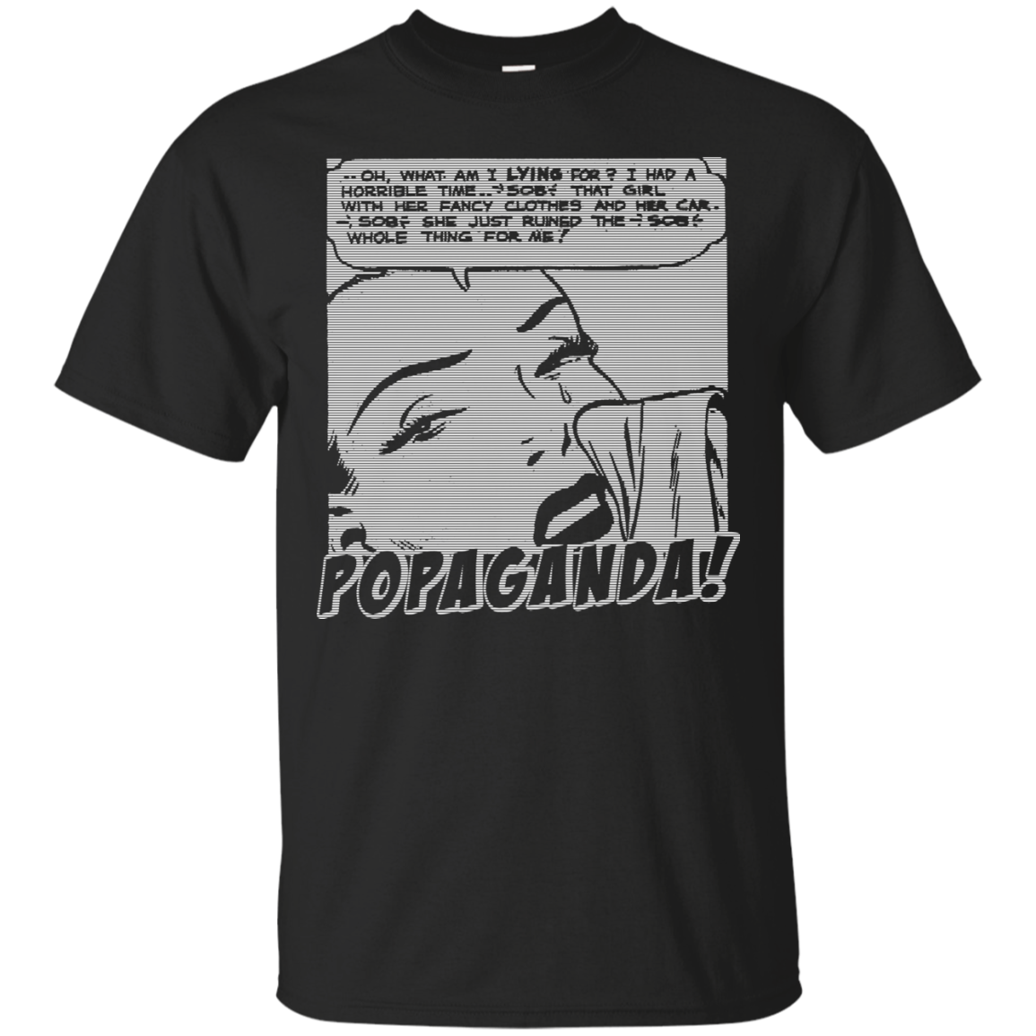 Pop Art Vintage Comics Lichtenstein Style - Popaganda 03 B&W Tee&Tank Men/Unisex Pimamour