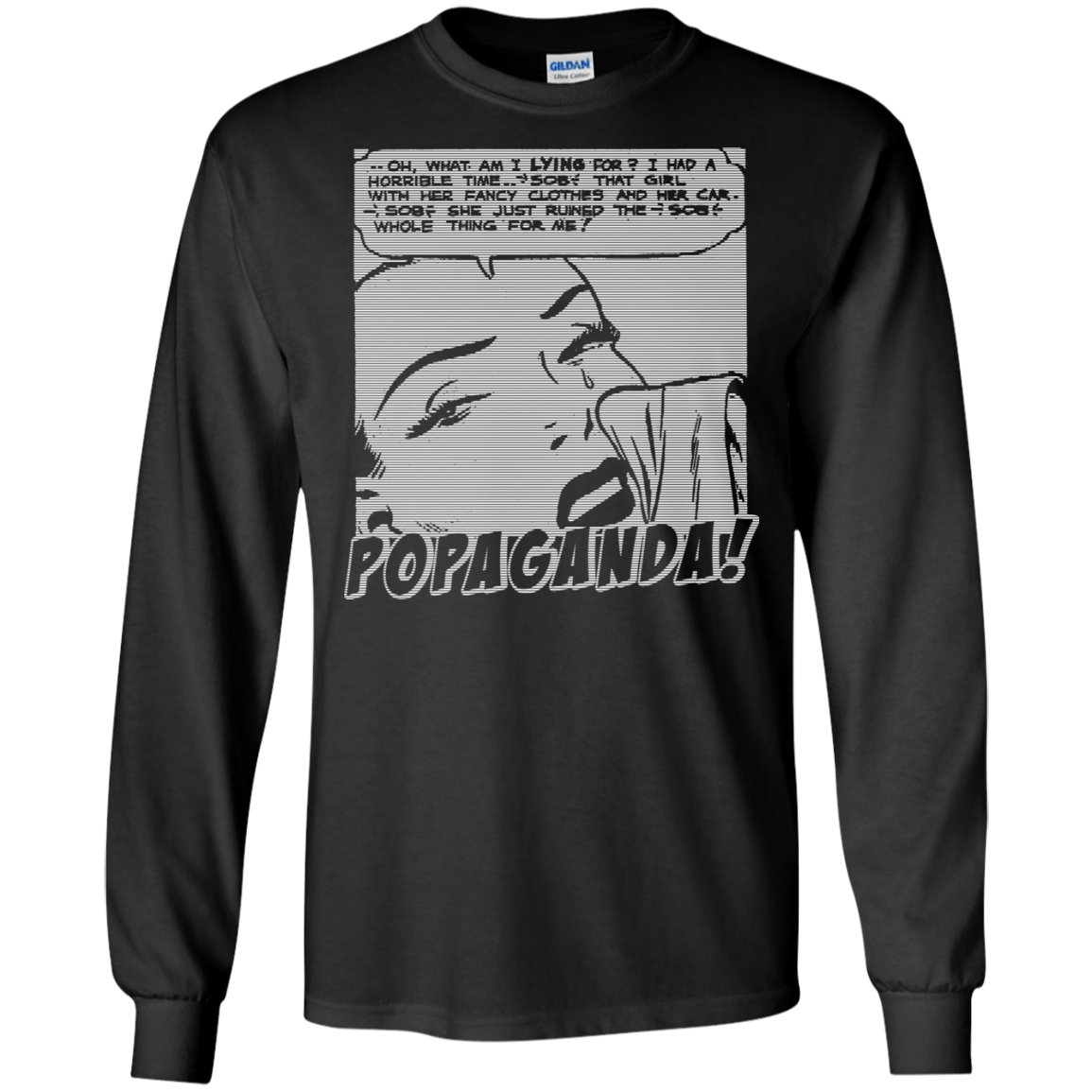 Pop Art Vintage Comics Lichtenstein Style - Popaganda 03 B&W Tee&Tank Men/Unisex Pimamour