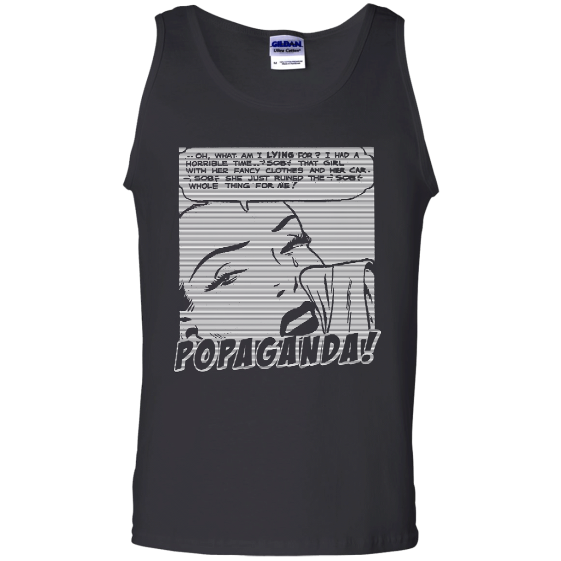 Pop Art Vintage Comics Lichtenstein Style - Popaganda 03 B&W Tee&Tank Men/Unisex Pimamour