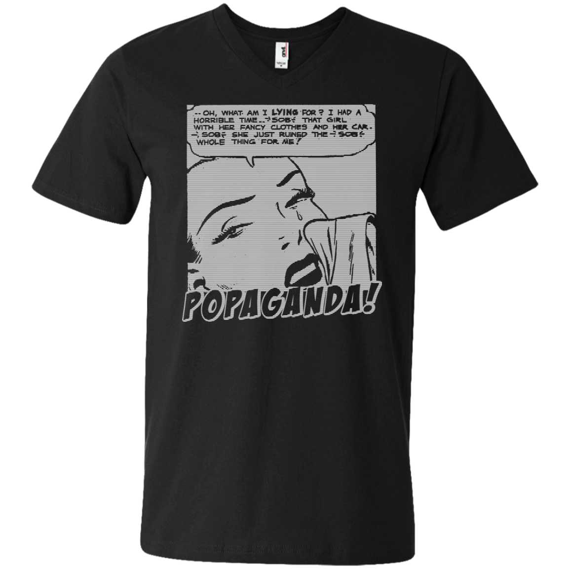 Pop Art Vintage Comics Lichtenstein Style - Popaganda 03 B&W Tee&Tank Men/Unisex Pimamour