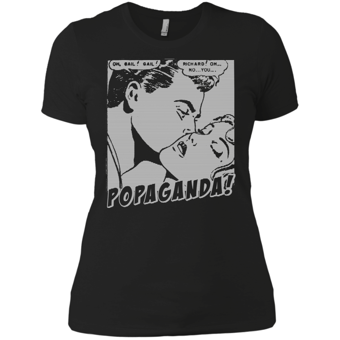 Pop Art Vintage Comics Lichtenstein Style - Popaganda 04 B&W Tee&Tank Lady Pimamour