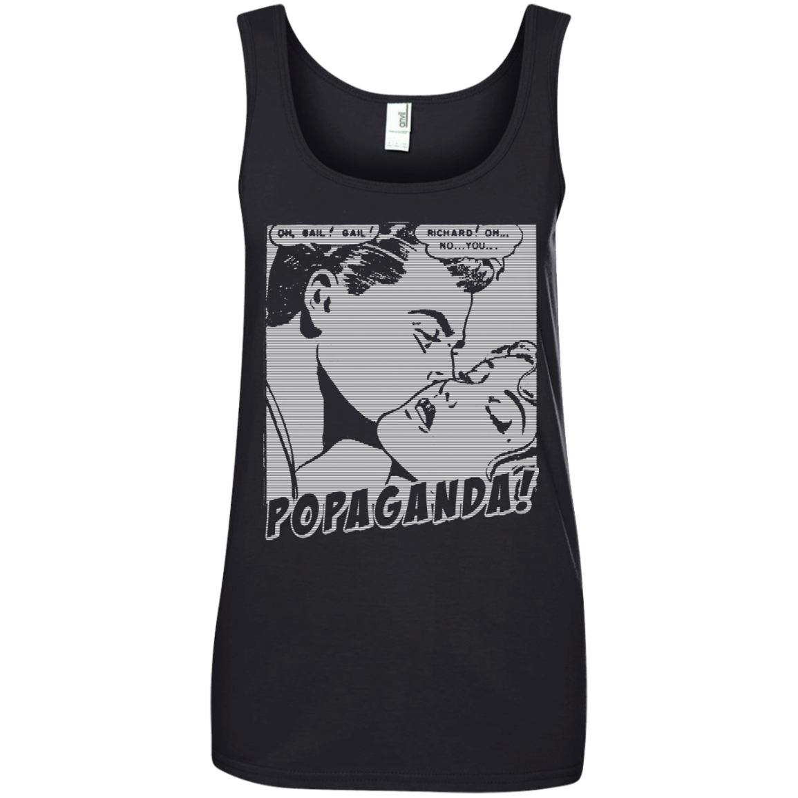 Pop Art Vintage Comics Lichtenstein Style - Popaganda 04 B&W Tee&Tank Lady Pimamour