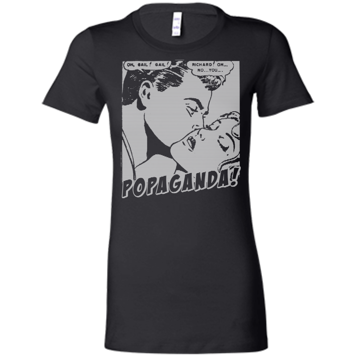 Pop Art Vintage Comics Lichtenstein Style - Popaganda 04 B&W Tee&Tank Lady Pimamour