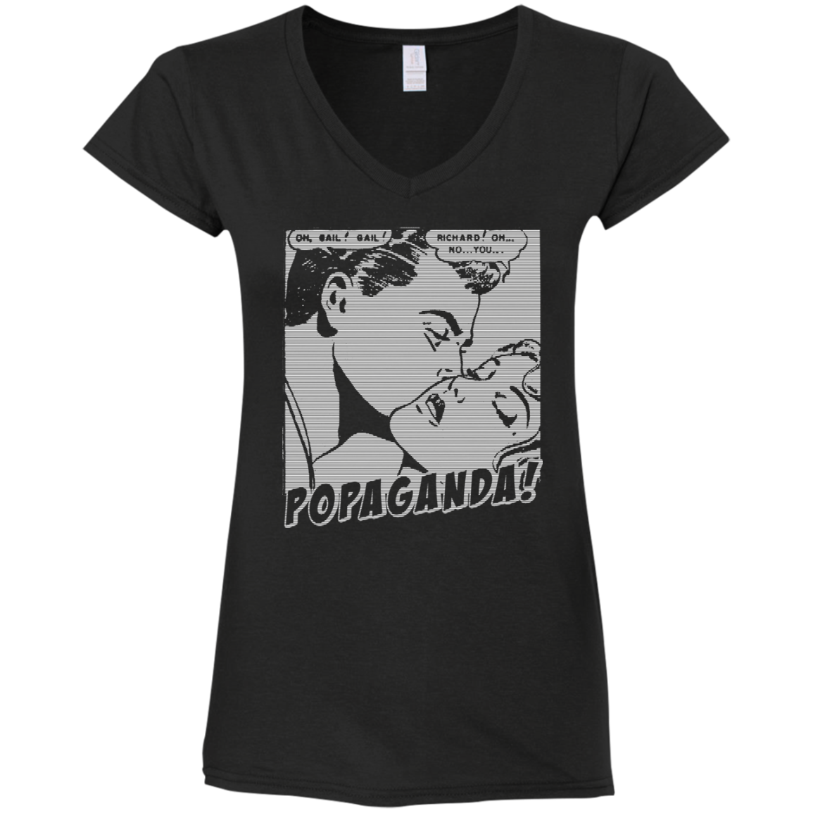 Pop Art Vintage Comics Lichtenstein Style - Popaganda 04 B&W Tee&Tank Lady Pimamour