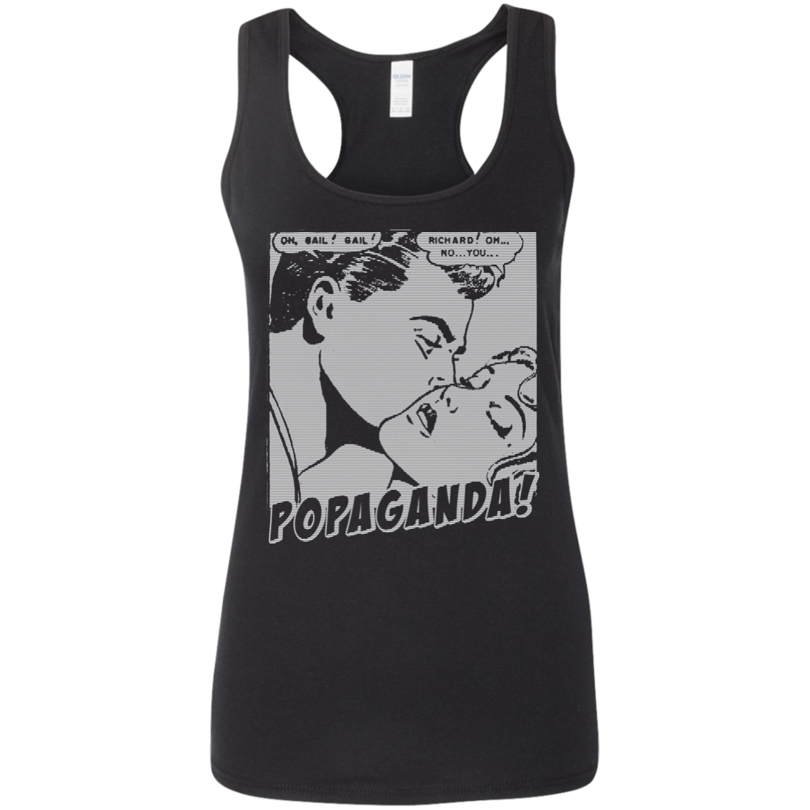 Pop Art Vintage Comics Lichtenstein Style - Popaganda 04 B&W Tee&Tank Lady Pimamour