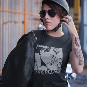 Pop Art Vintage Comics Lichtenstein Style - Popaganda 04 B&W Tee&Tank Lady Pimamour