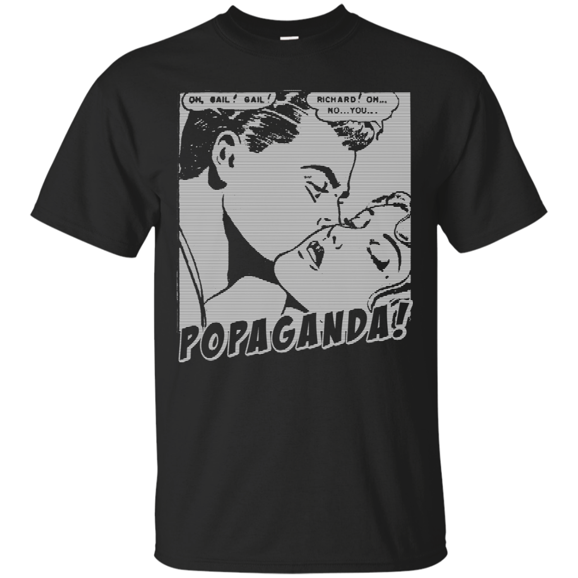 Pop Art Vintage Comics Lichtenstein Style - Popaganda 04 B&W Tee&Tank Men/Unisex Pimamour