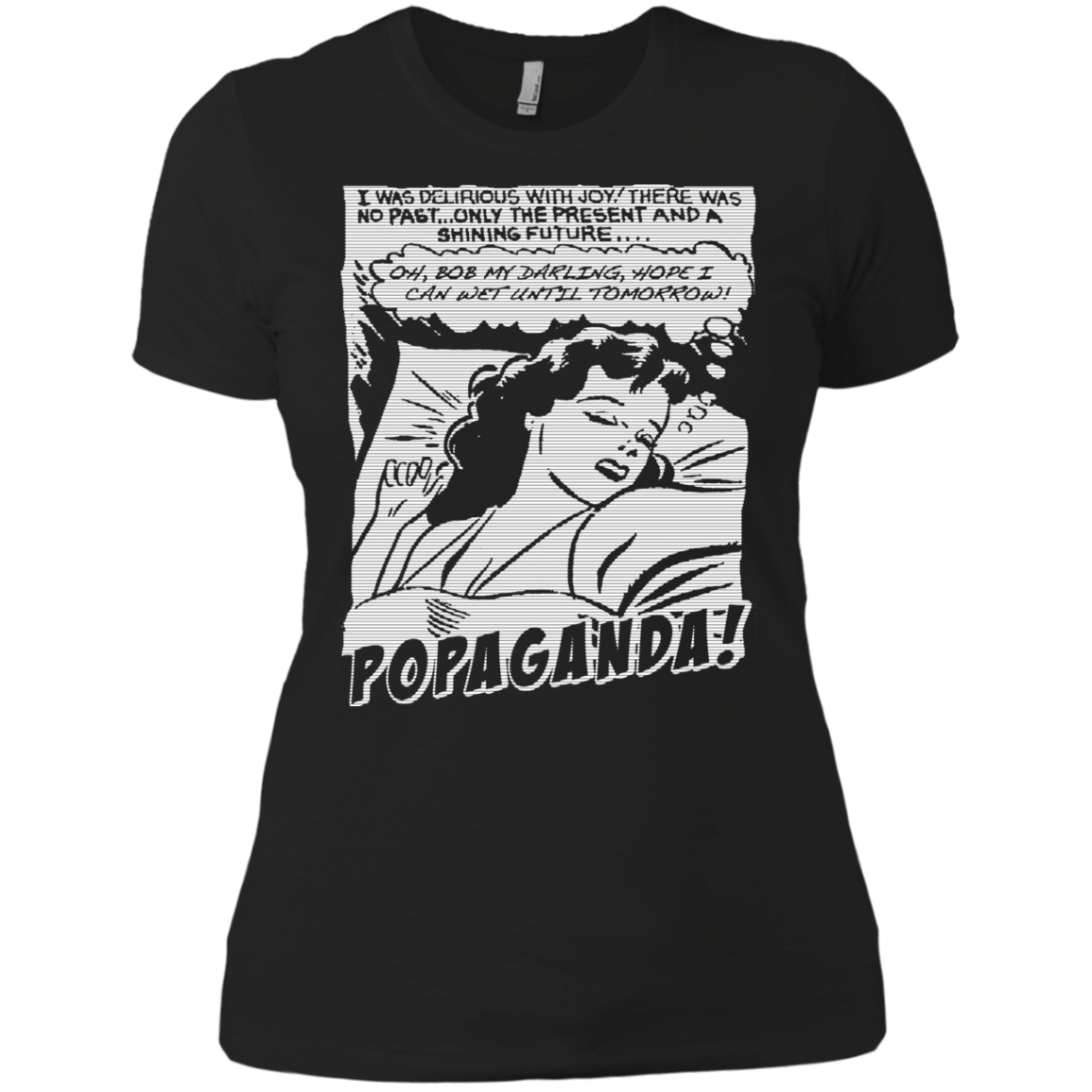 Pop Art Vintage Comics Lichtenstein Style - Popaganda 05 B&W Tee&Tank Lady Pimamour
