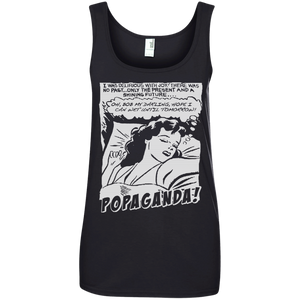 Pop Art Vintage Comics Lichtenstein Style - Popaganda 05 B&W Tee&Tank Lady Pimamour