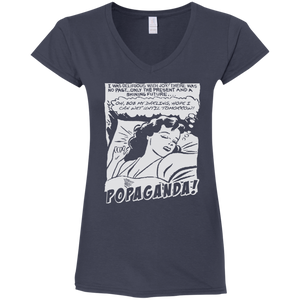 Pop Art Vintage Comics Lichtenstein Style - Popaganda 05 B&W Tee&Tank Lady Pimamour
