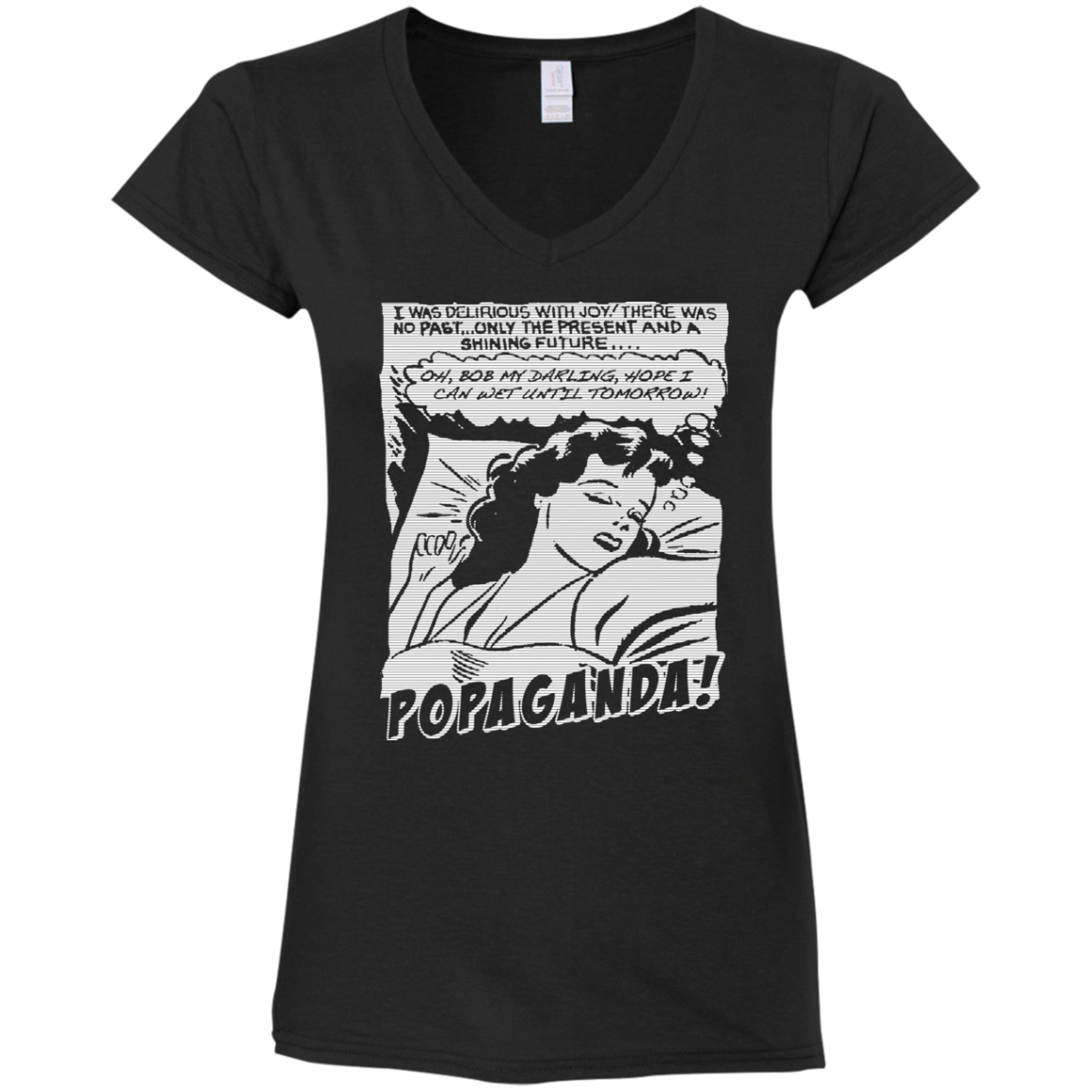Pop Art Vintage Comics Lichtenstein Style - Popaganda 05 B&W Tee&Tank Lady Pimamour