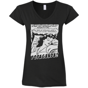 Pop Art Vintage Comics Lichtenstein Style - Popaganda 05 B&W Tee&Tank Lady Pimamour