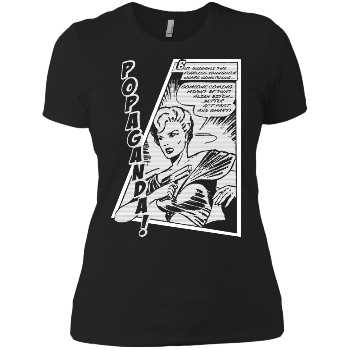 Pop Art Vintage Comics Lichtenstein Style - Popaganda 06 B&W Tee&Tank Lady Pimamour