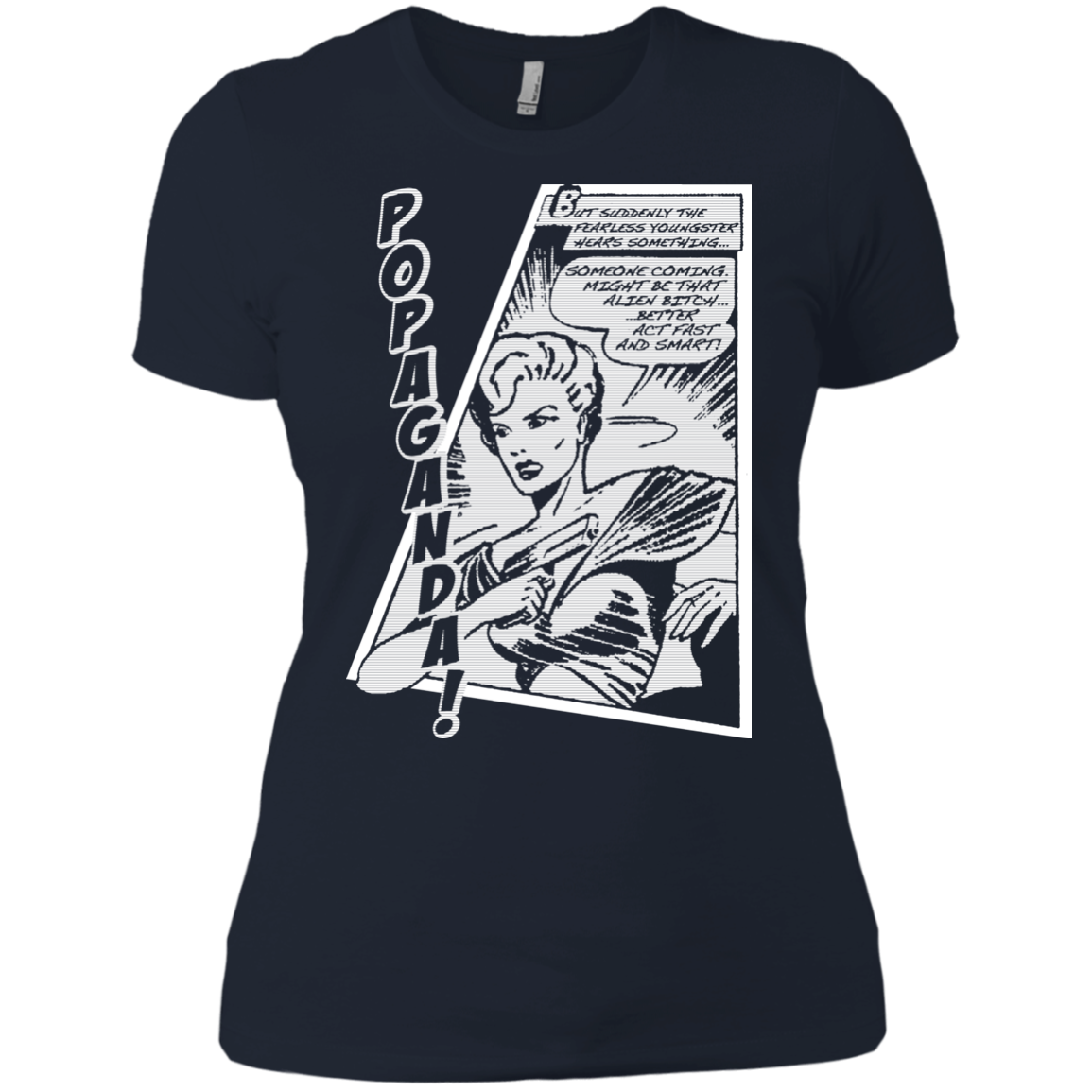 Pop Art Vintage Comics Lichtenstein Style - Popaganda 06 B&W Tee&Tank Lady Pimamour