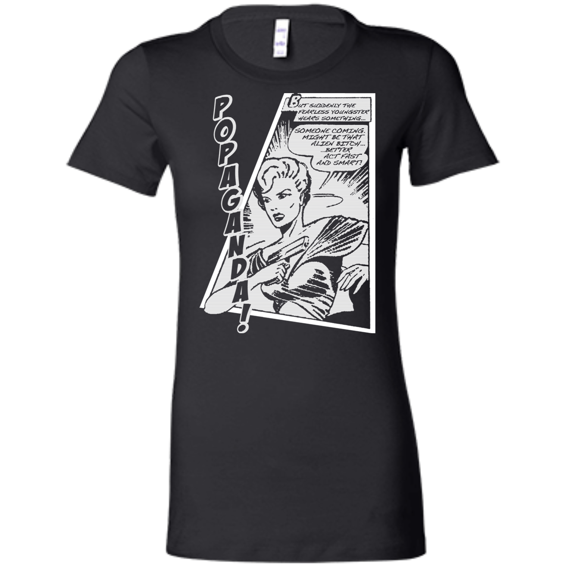 Pop Art Vintage Comics Lichtenstein Style - Popaganda 06 B&W Tee&Tank Lady Pimamour