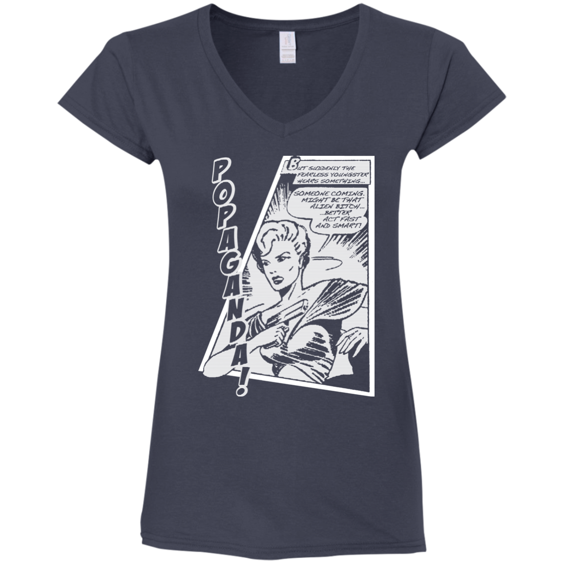 Pop Art Vintage Comics Lichtenstein Style - Popaganda 06 B&W Tee&Tank Lady Pimamour
