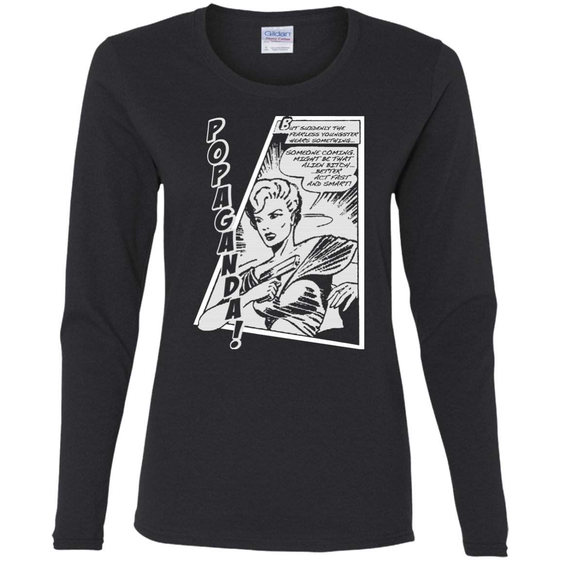 Pop Art Vintage Comics Lichtenstein Style - Popaganda 06 B&W Tee&Tank Lady Pimamour