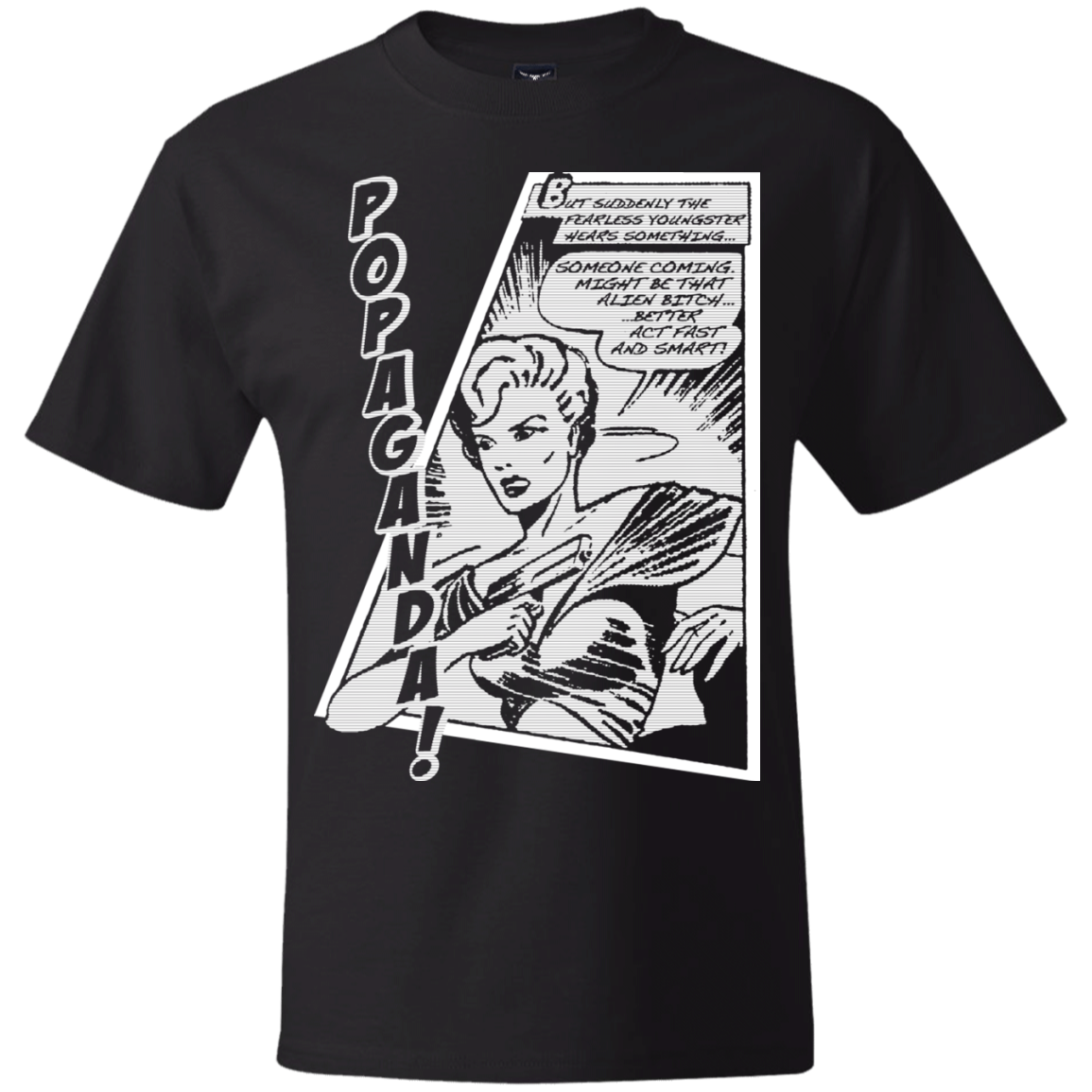 Pop Art Vintage Comics Lichtenstein Style - Popaganda 06 B&W Tee&Tank Men/Unisex Pimamour