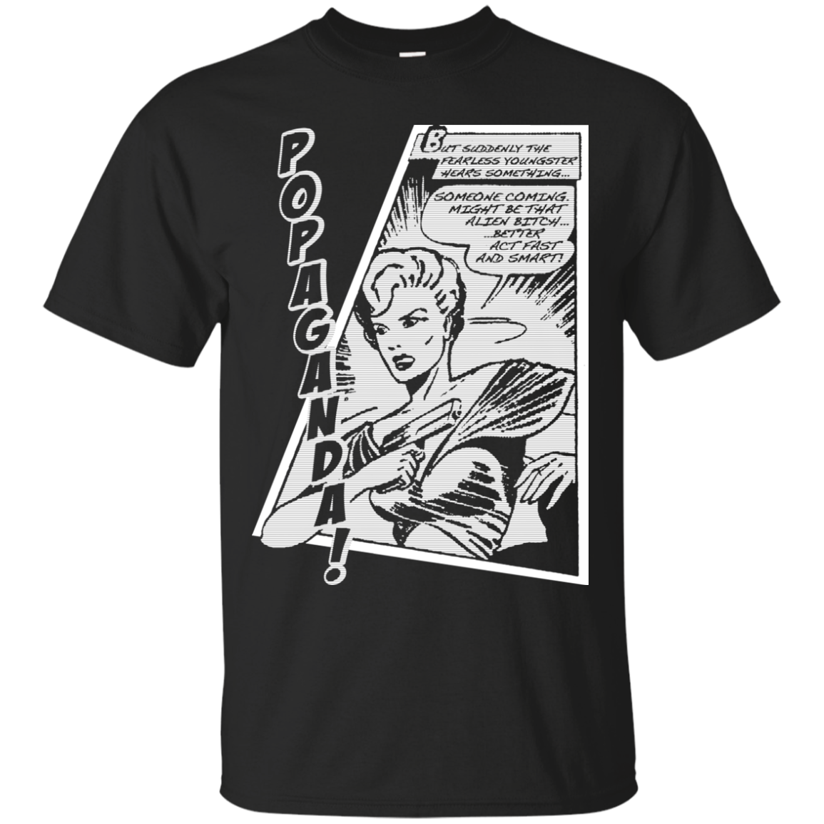 Pop Art Vintage Comics Lichtenstein Style - Popaganda 06 B&W Tee&Tank Men/Unisex Pimamour