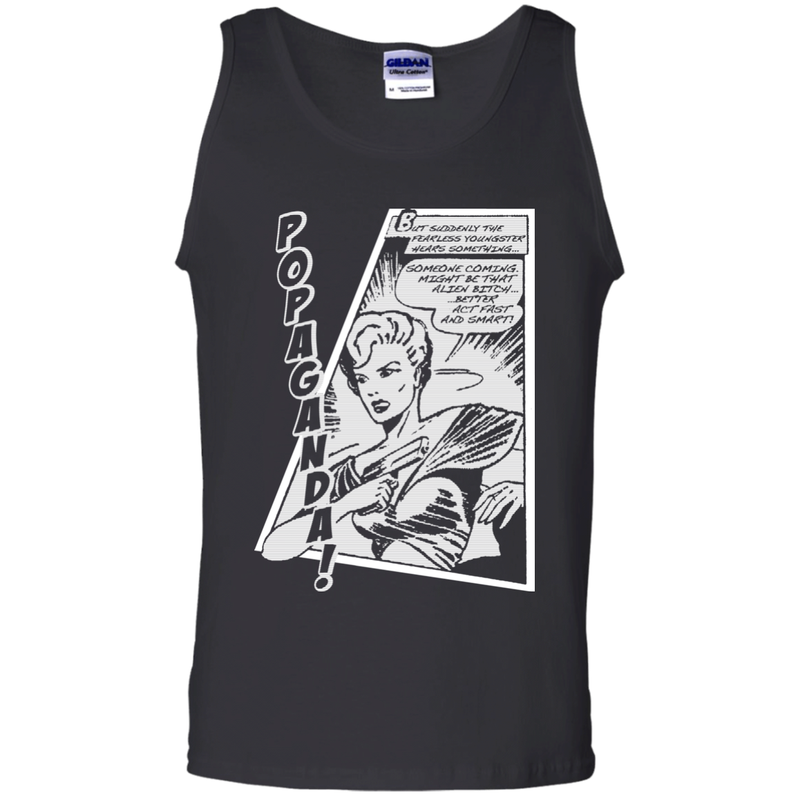 Pop Art Vintage Comics Lichtenstein Style - Popaganda 06 B&W Tee&Tank Men/Unisex Pimamour