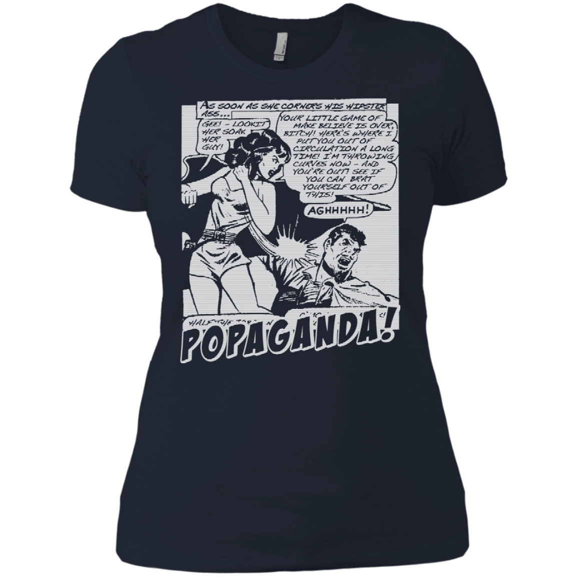 Pop Art Vintage Comics Lichtenstein Style - Popaganda 07 B&W Tee&Tank Lady Pimamour