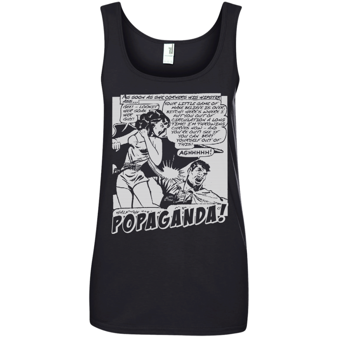 Pop Art Vintage Comics Lichtenstein Style - Popaganda 07 B&W Tee&Tank Lady Pimamour