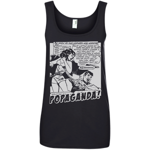 Pop Art Vintage Comics Lichtenstein Style - Popaganda 07 B&W Tee&Tank Lady Pimamour