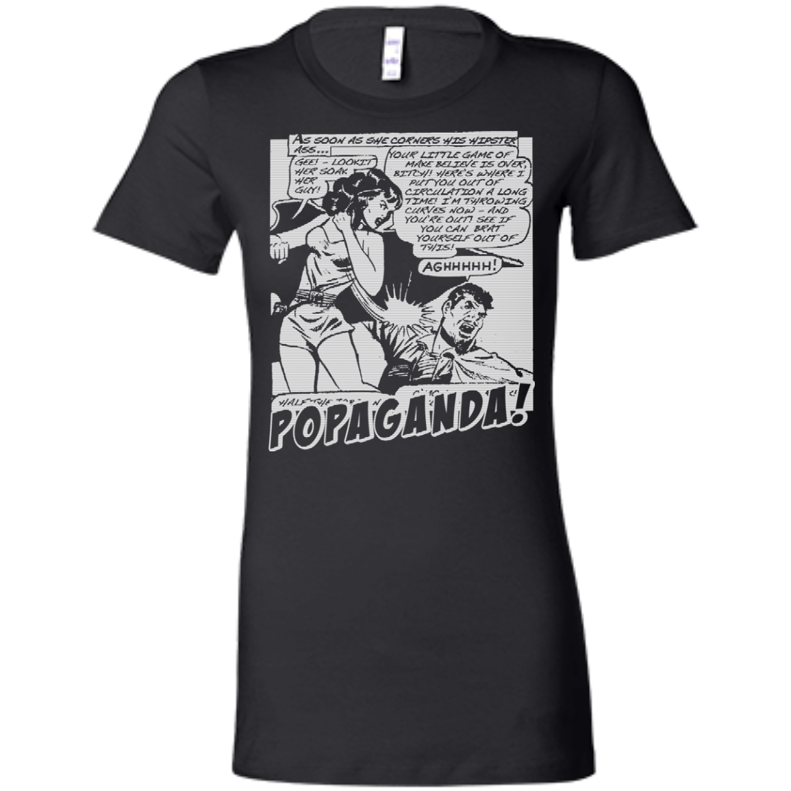 Pop Art Vintage Comics Lichtenstein Style - Popaganda 07 B&W Tee&Tank Lady Pimamour
