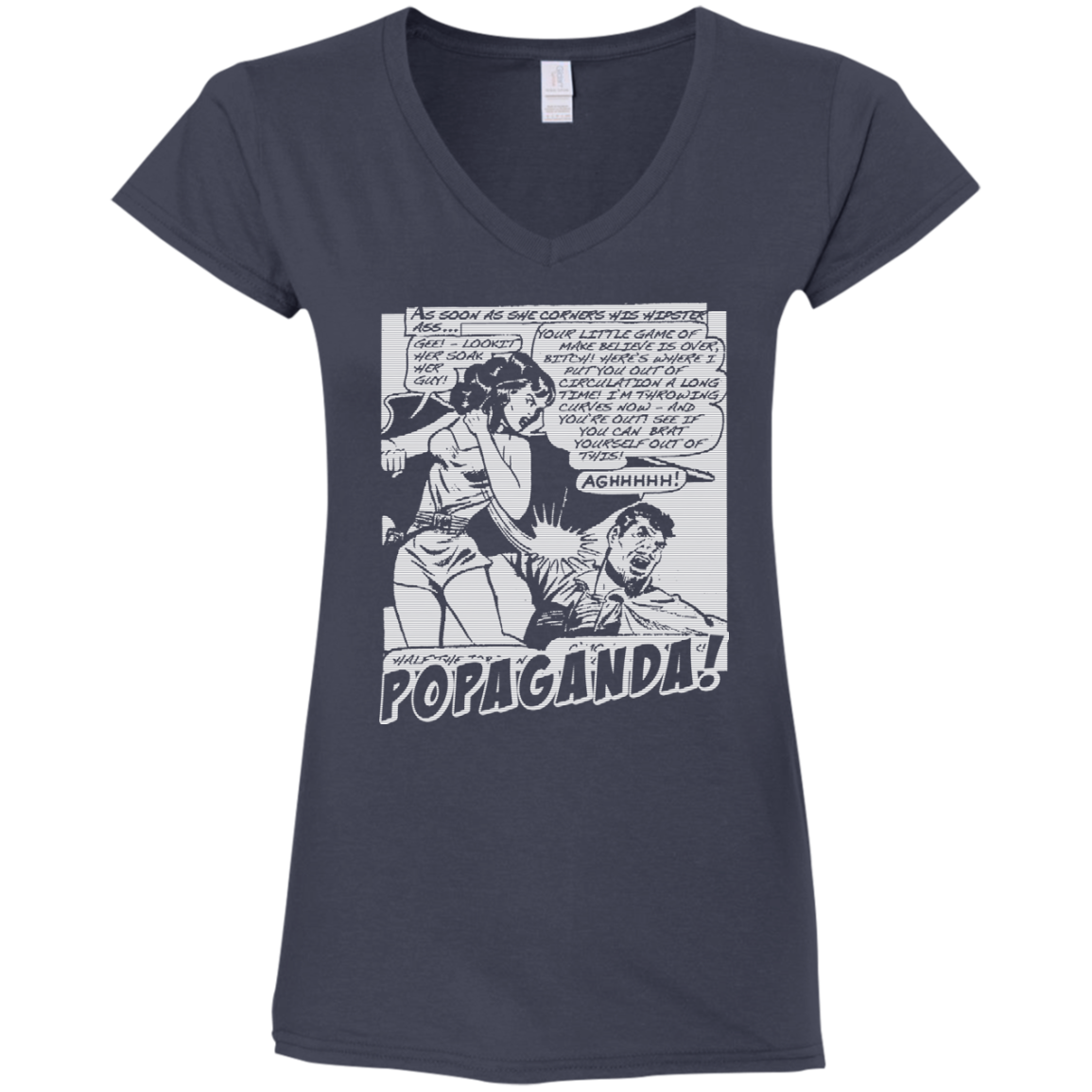 Pop Art Vintage Comics Lichtenstein Style - Popaganda 07 B&W Tee&Tank Lady Pimamour