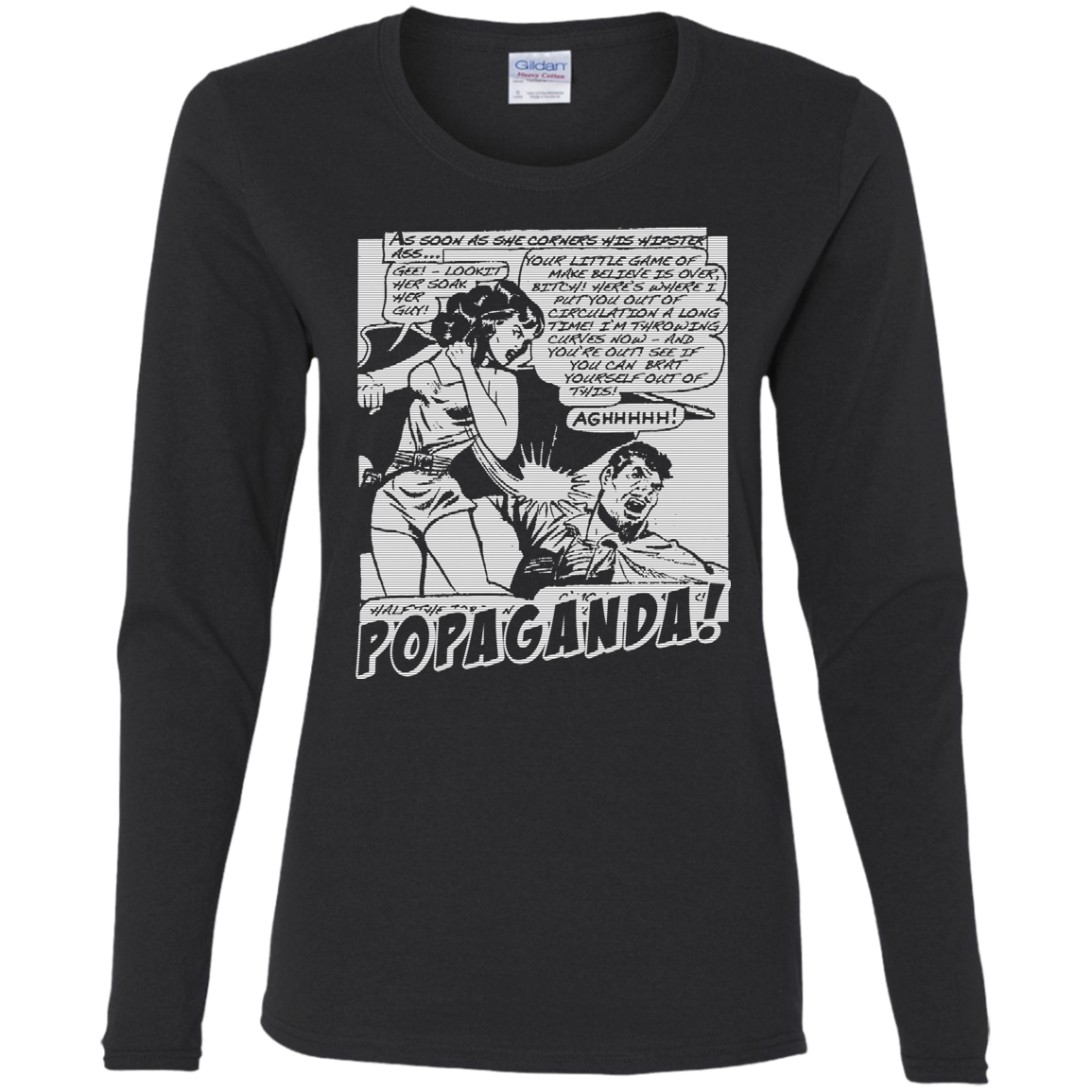 Pop Art Vintage Comics Lichtenstein Style - Popaganda 07 B&W Tee&Tank Lady Pimamour
